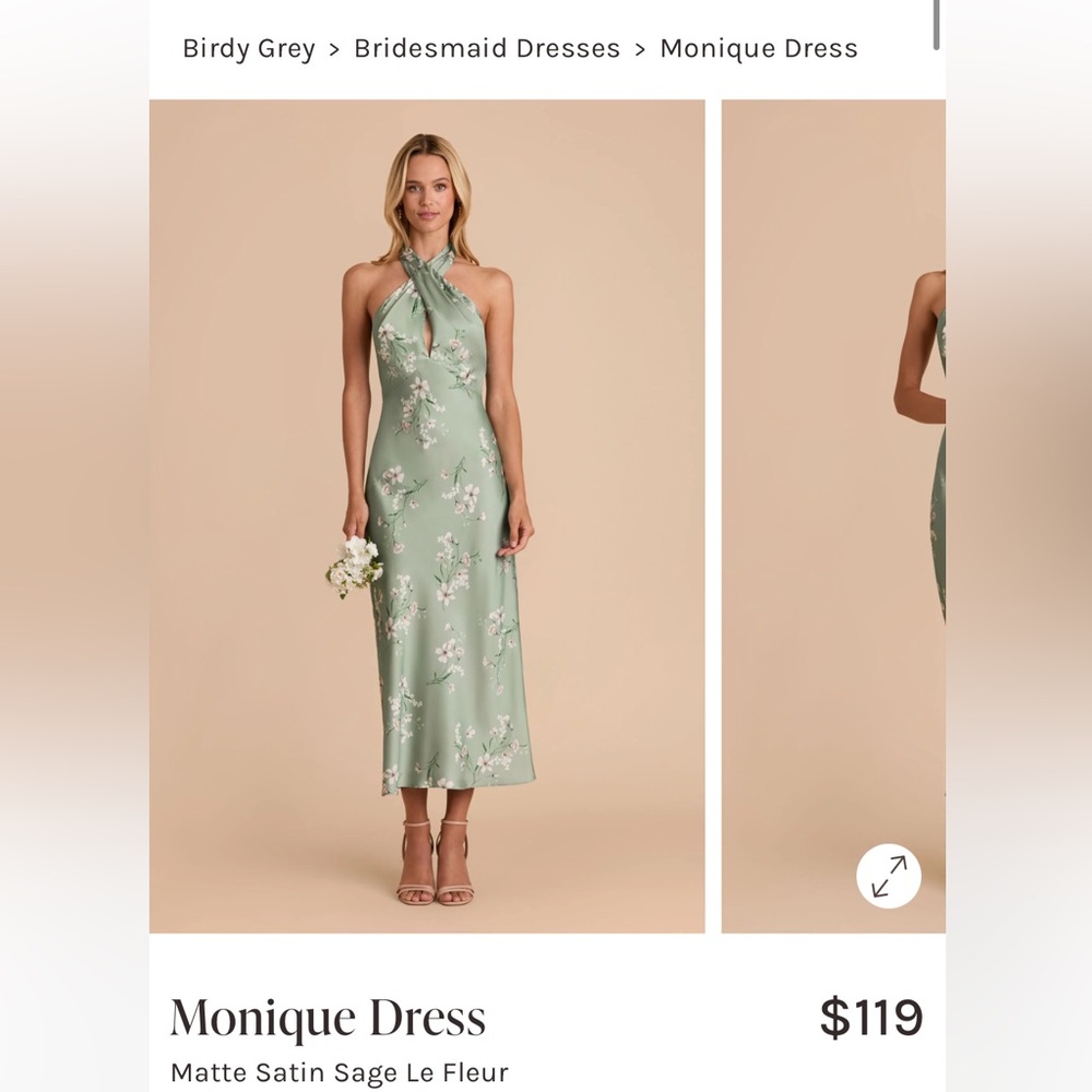 Birdy Grey Sage Floral Halter Midi Dress